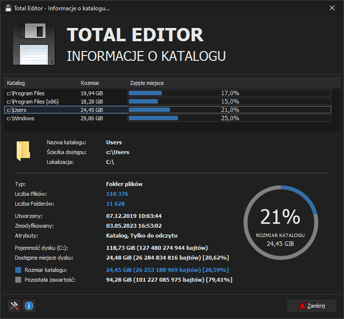 Total Editor - Tryb Informacji o Katalogach