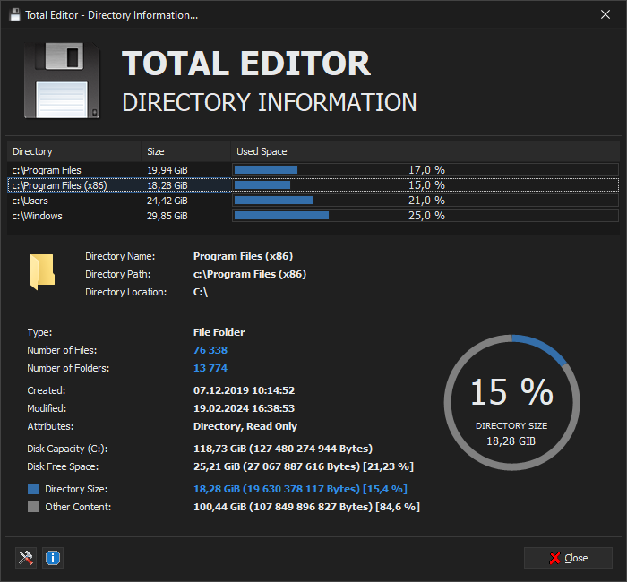 Total Editor - Directory Information Mode