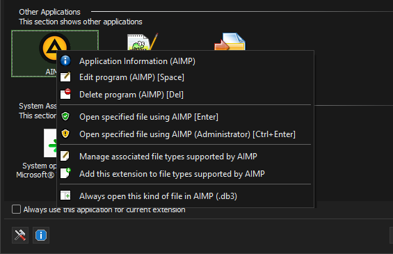 Total Editor - Application context menu