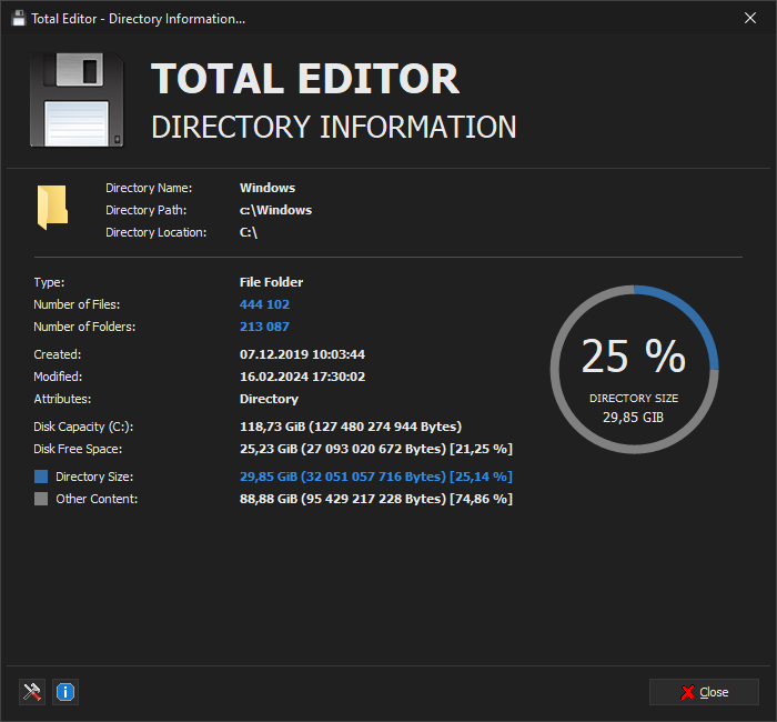 Total Editor - Directory Information Mode